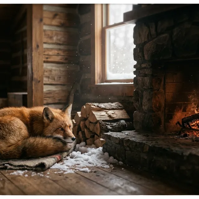 Cinematic Kodak Portra Fox Fireside Glow
