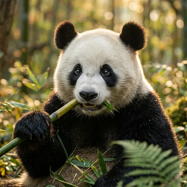 Golden Hour Anamorphic Panda Portrait