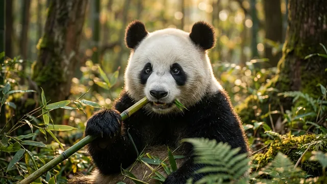 Golden Hour Anamorphic Panda Portrait