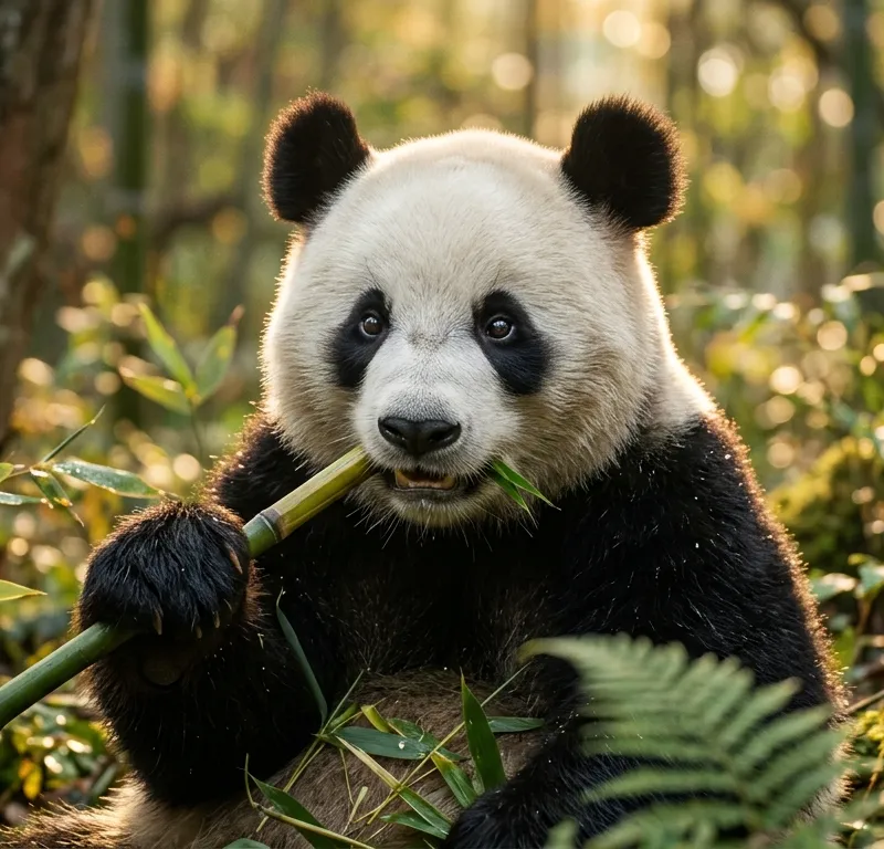 Golden Hour Anamorphic Panda Portrait