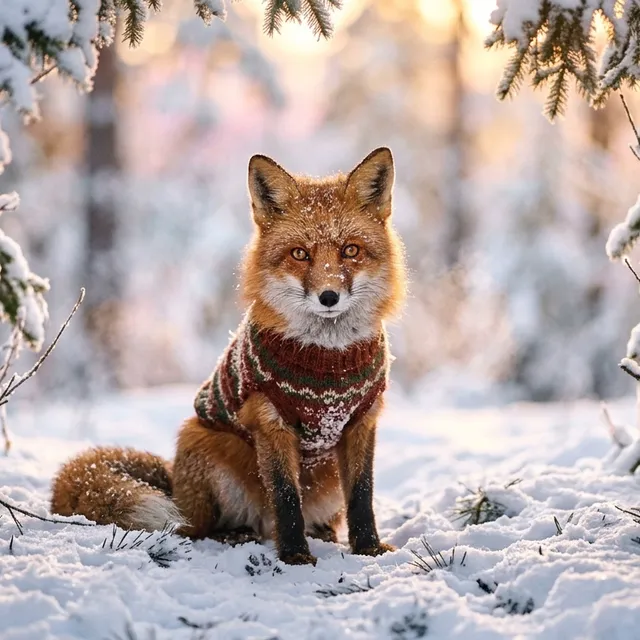 Kodachrome Ghibli Fox in Sweater