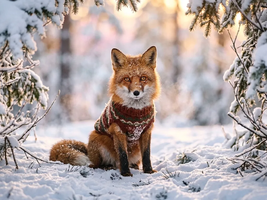 Kodachrome Ghibli Fox in Sweater