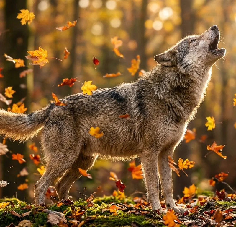 Kodak Portra Wildfall Wolf Cinematic Portrait