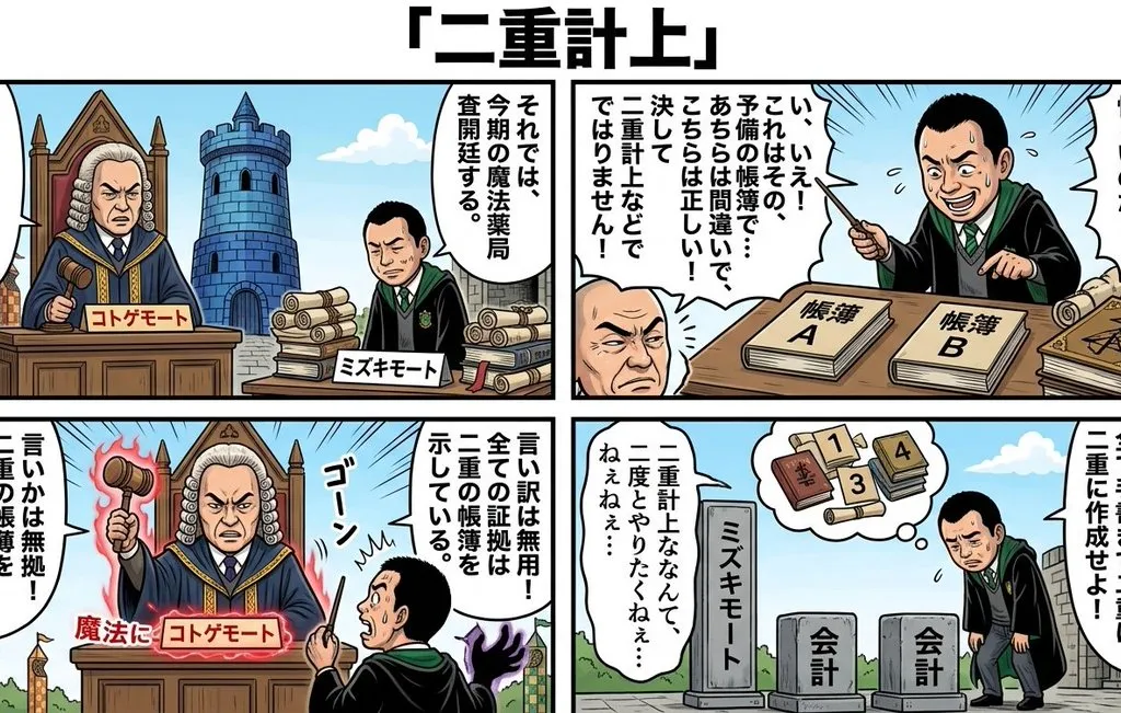 Comic / Storyboard - Four-Panel Manga: Double Accounting