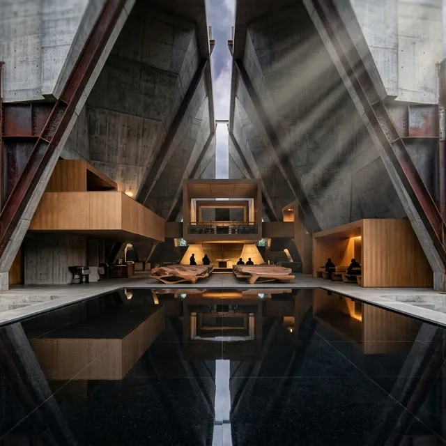 Brutalist Stormlight Tilt-Shift Architectural Spectacle