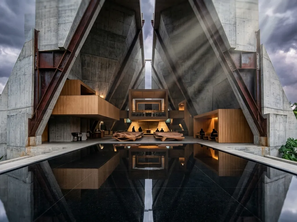 Brutalist Stormlight Tilt-Shift Architectural Spectacle