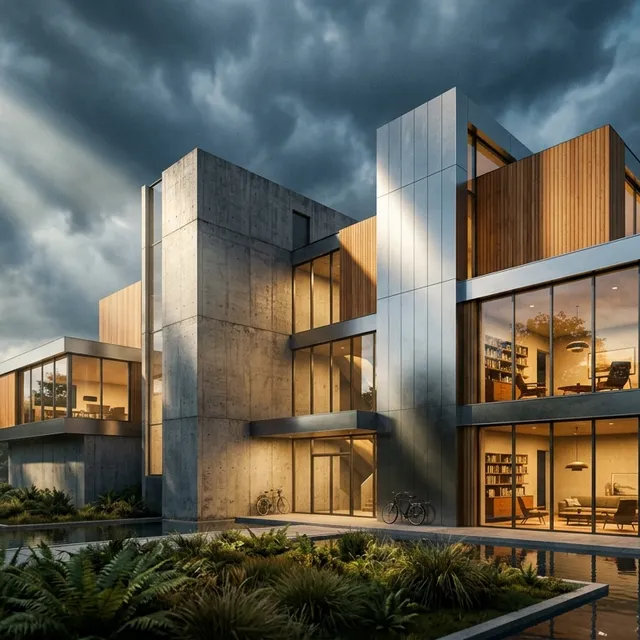 Cinematic Stormlit Tilt-Shift Architecture