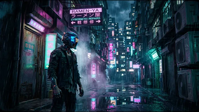 Hyper-Real Cyberpunk Neon Hacker Hideout