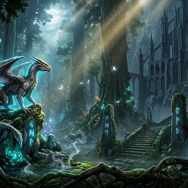 Cinematic Bioluminescent Dragon Dreamscape