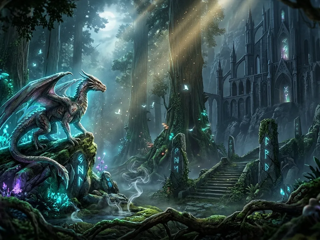 Cinematic Bioluminescent Dragon Dreamscape