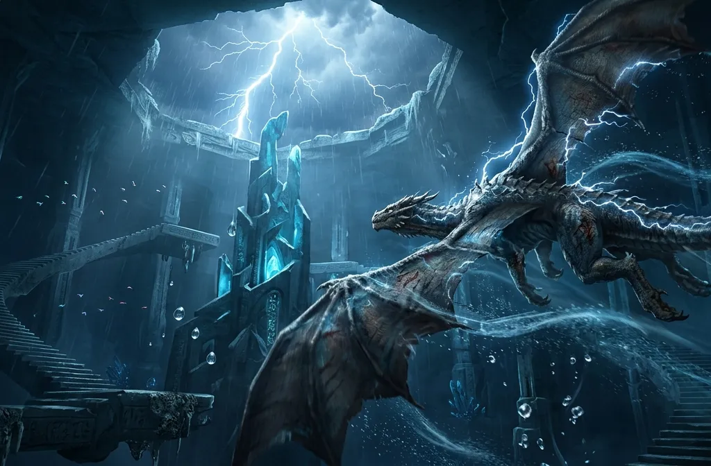 Cinematic Hyperreal Bioluminescent Dragon Flight