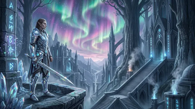 Prismatic Aurora Elven Warrior Matte Masterpiece