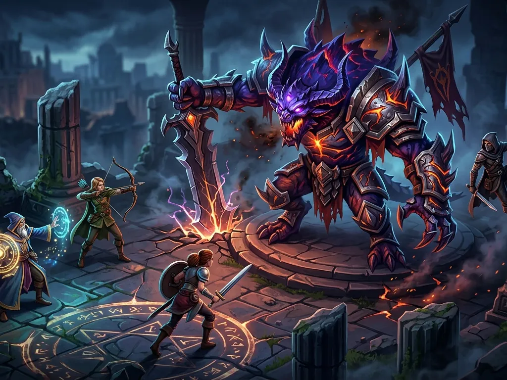 Cinematic Neo-Noir Isometric Boss Card
