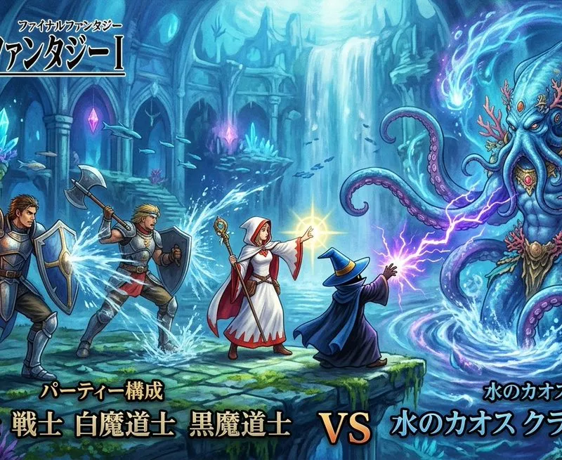 Game Asset - Final Fantasy Party vs. Kraken Image Generation