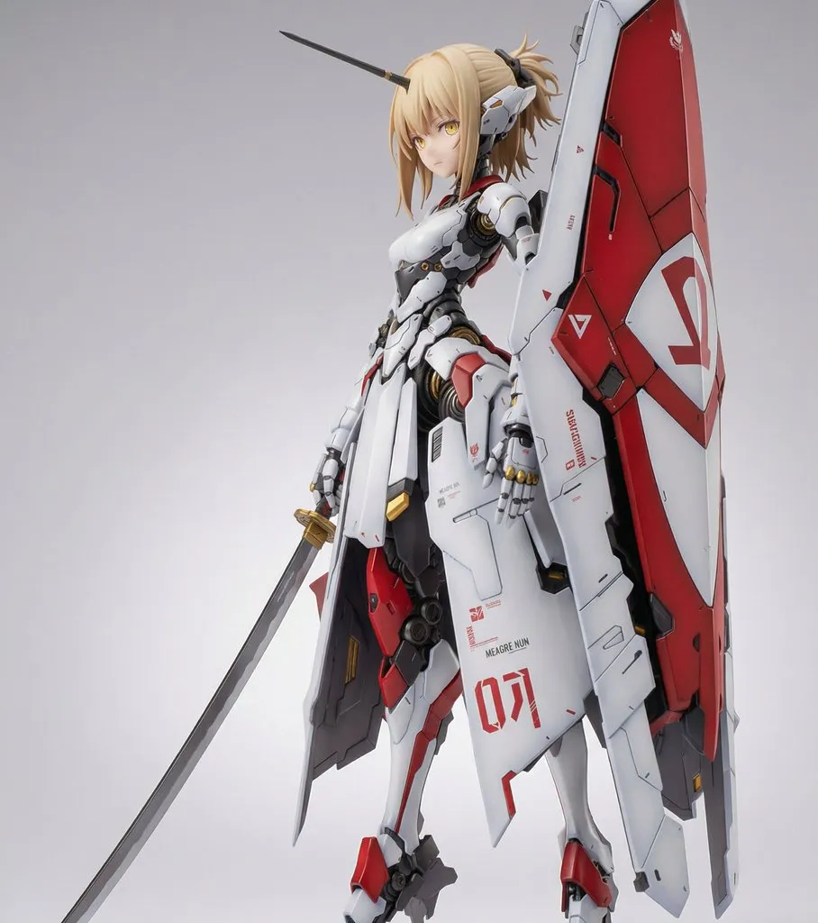 Game Asset - Mecha Girl Figure Concept Prompt