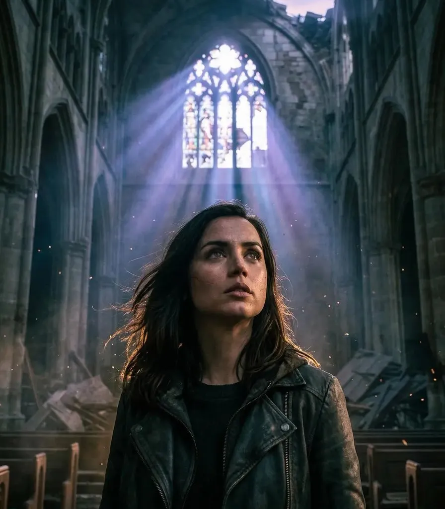Comic / Storyboard - Cinematic Portrait in Ruined Gothic Cathedral
