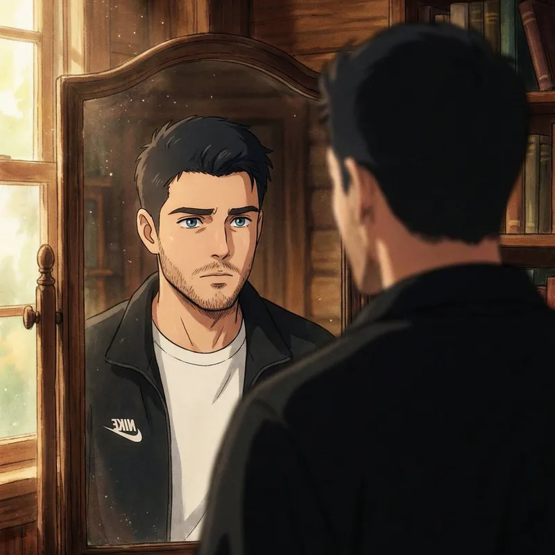 Comic / Storyboard - Cinematic Portrait Reflection with Ghibli Effect