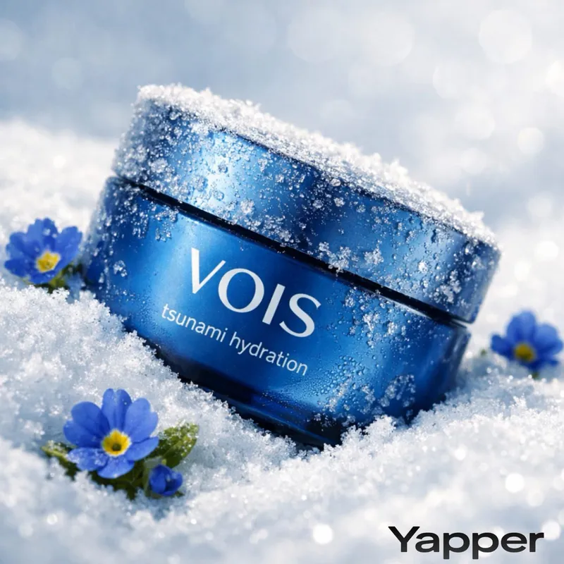 E-commerce Main Image - Photorealistic Skincare Product Photography in Snow