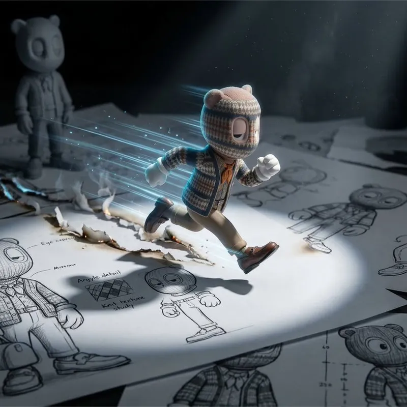 Game Asset - Cinematic Macro Toy Photography of a Sprinting Character