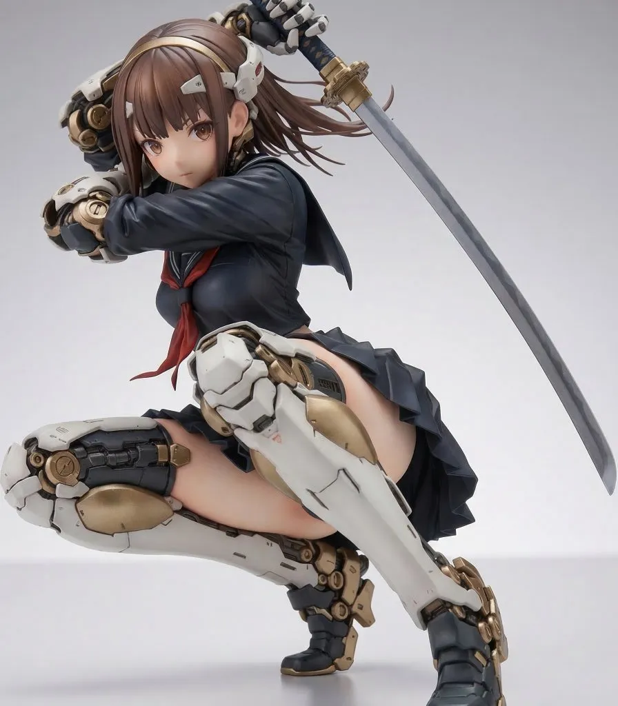 Game Asset - Samurai Mecha Girl Figure