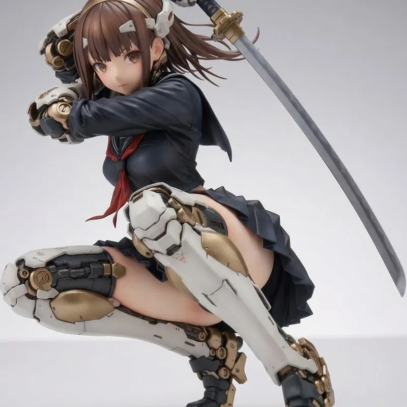Game Asset - Samurai Mecha Girl Figure