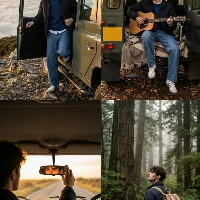 Product Marketing - Cinematic Road Trip Collage with Identity Preservation