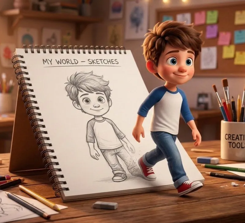 YouTube Thumbnail - Cinematic 3D Illustration of Imagination Coming to Life