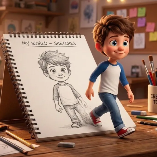 YouTube Thumbnail - Cinematic 3D Illustration of Imagination Coming to Life
