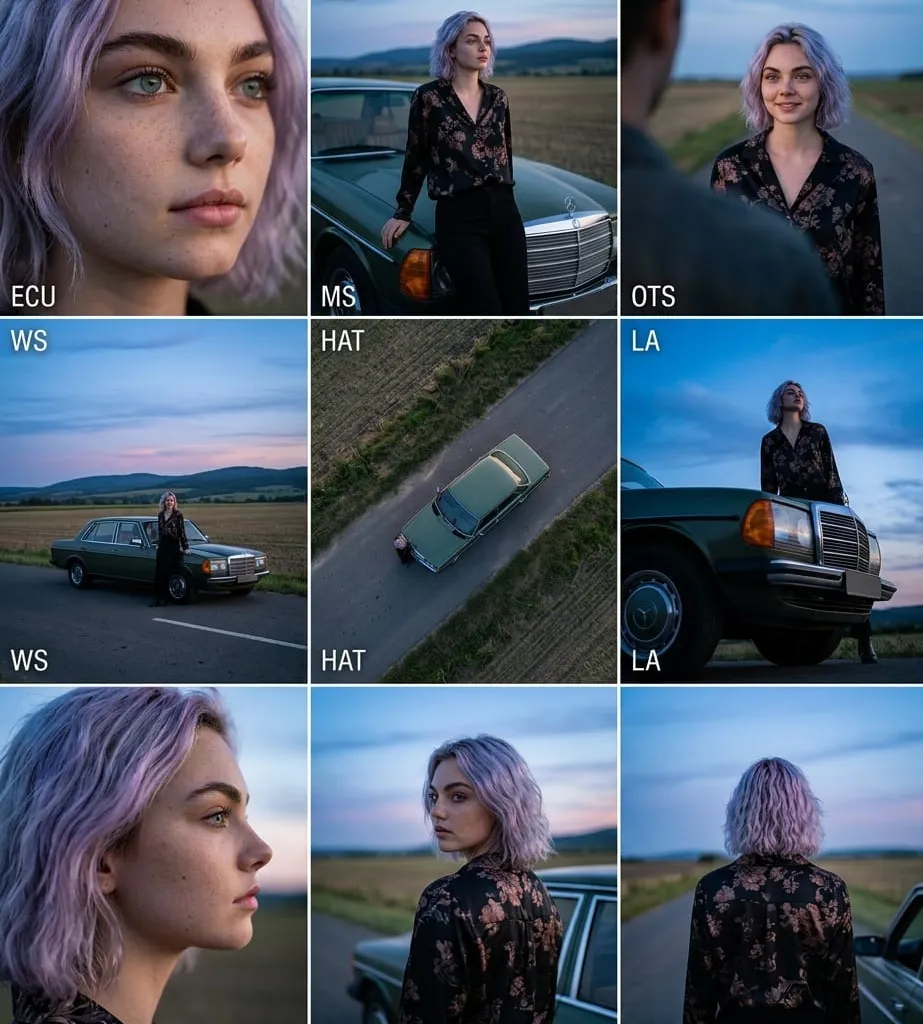 YouTube Thumbnail - Cinematic 3x3 Grid Camera Angle Prompt