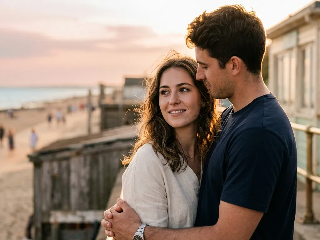 Couple Photo in Golden Hour Light
