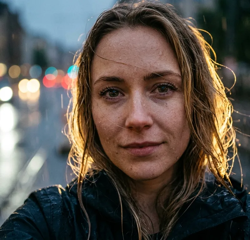 Golden Hour Rain-Kissed Leica Portrait
