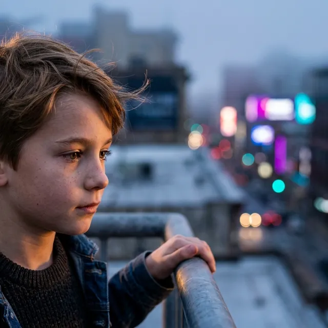 Photo Boy in Golden Hour Light
