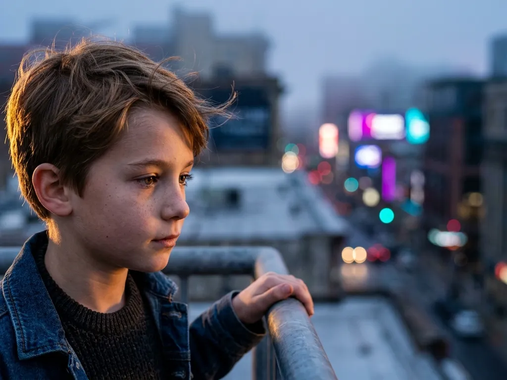 Photo Boy in Golden Hour Light