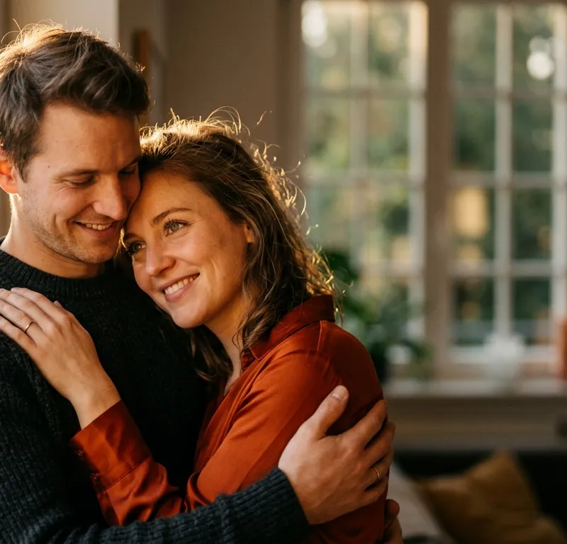 Photo Couple in Golden Hour Light