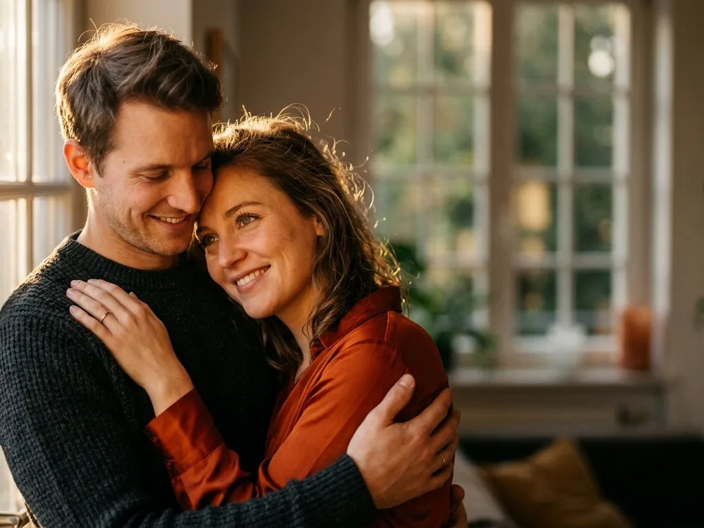 Photo Couple in Golden Hour Light