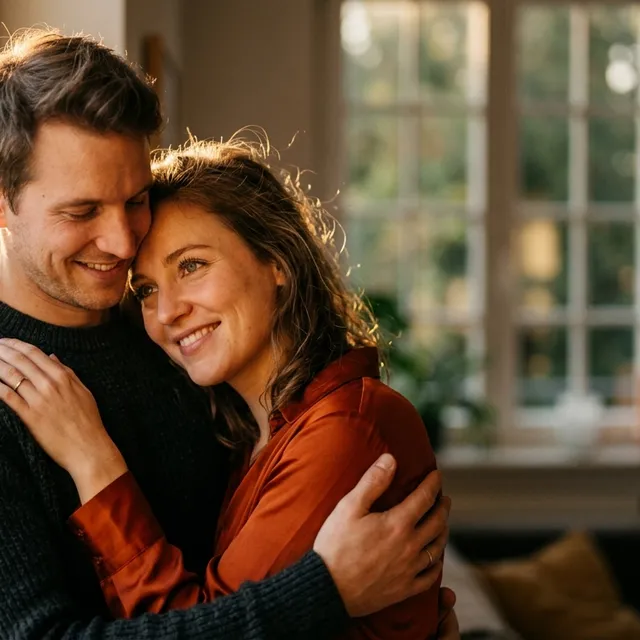 Photo Couple in Golden Hour Light