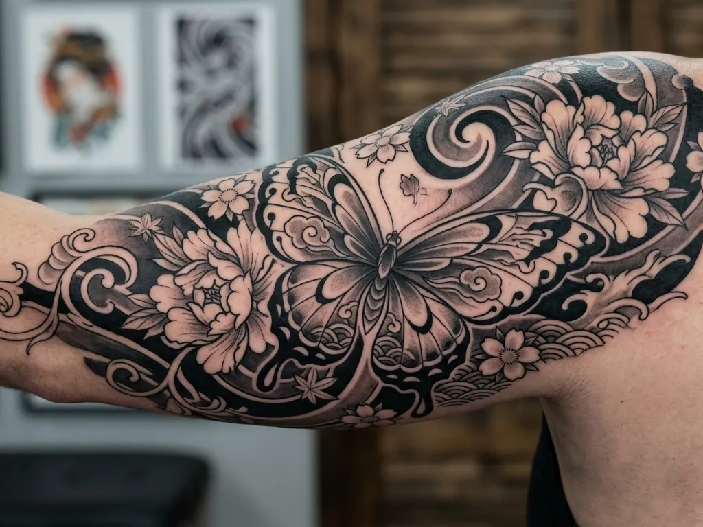 Butterfly Tattoo Traditional Japanese Irezumi