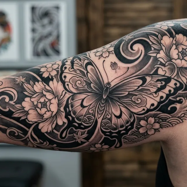 Butterfly Tattoo Traditional Japanese Irezumi