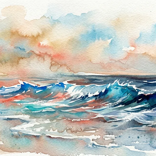 Masterful Oceanic Watercolor Bloom