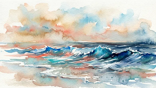 Masterful Oceanic Watercolor Bloom