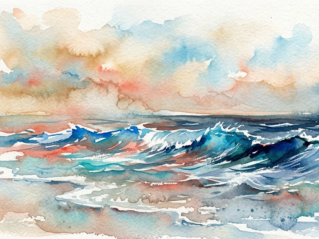 Masterful Oceanic Watercolor Bloom