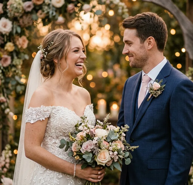 Golden Hour Studio Ghibli Wedding Portrait